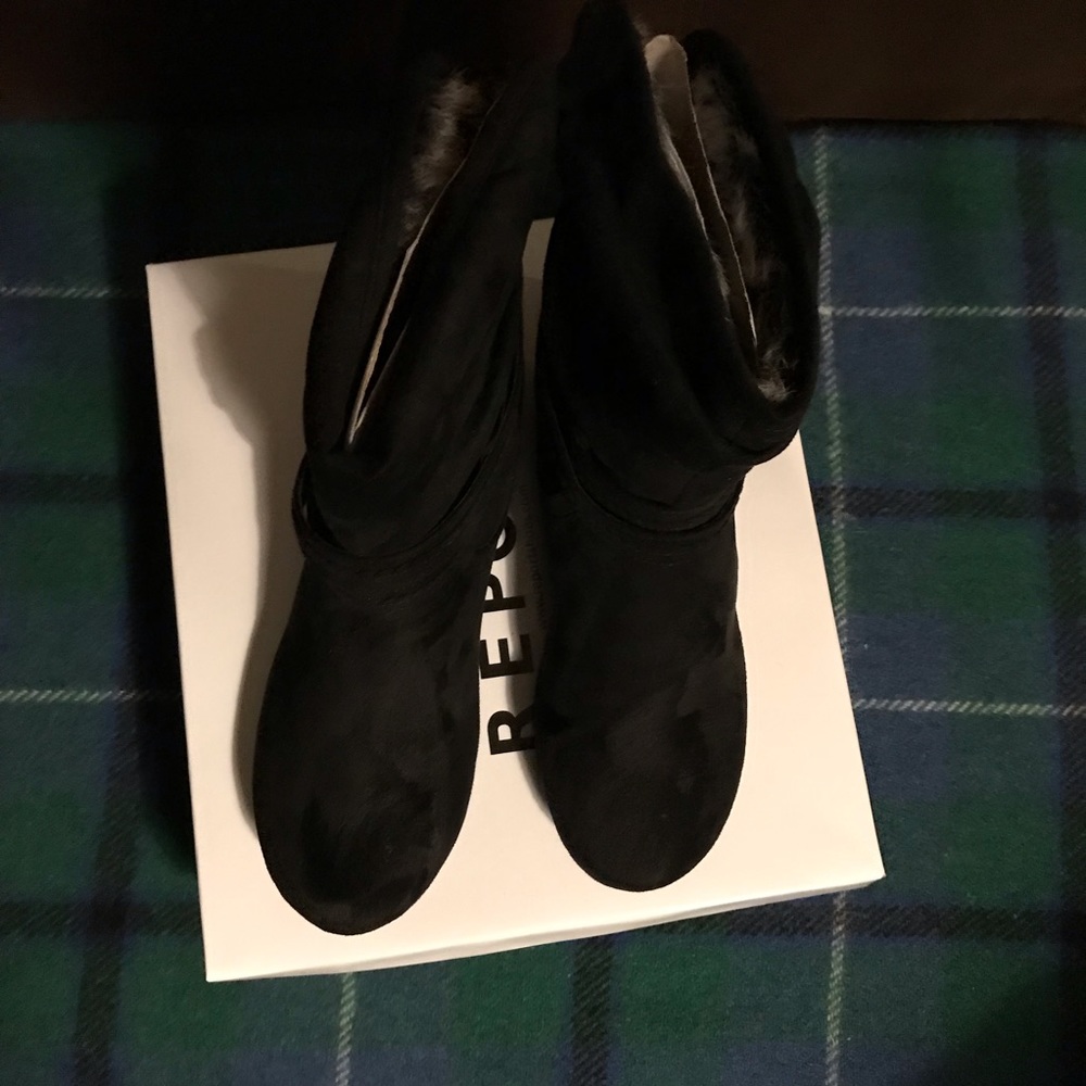 Report black suede boots